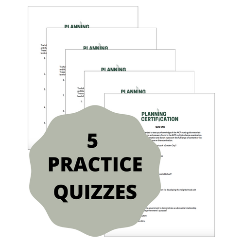 5 Practice Quizzes | 50 AICP Practice Questions